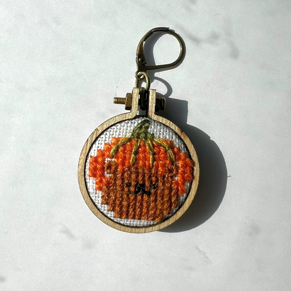 Handcrafted Pumpkin Head Bear Embroidery Charms HP - Picture 5 of 8